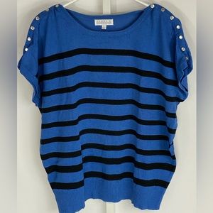 🎄$3 bundled EUC Joseph A Striped Boatneck Cap Sleeve Kn…